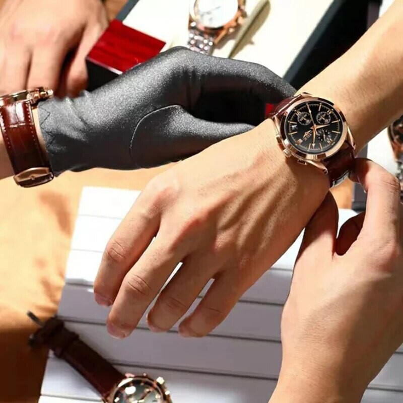 Uued moodsad meeste käekellad parima kaubamärgiga luksuslik sõjaväe kvartskell Meeste esmaklassiline nahast veekindel spordikronograaf kell meeste kell