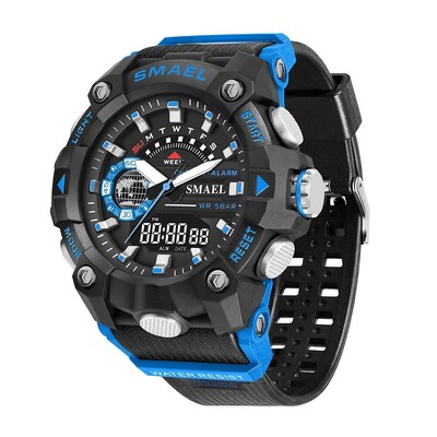Ανδρικά ρολόγια SMAEL Fashion Sport Resistant 50M Αδιάβροχο ρολόι χειρός LED Alarm Χρονόμετρο Στρατιωτικό 8040 Ανδρικό Ρολόι