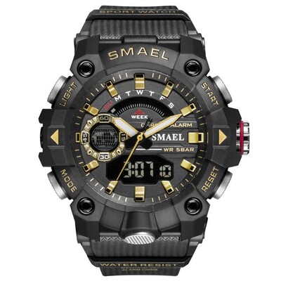 Ανδρικά ρολόγια SMAEL Fashion Sport Resistant 50M Αδιάβροχο ρολόι χειρός LED Alarm Χρονόμετρο Στρατιωτικό 8040 Ανδρικό Ρολόι