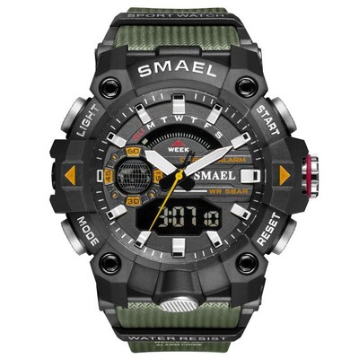 Ανδρικά ρολόγια SMAEL Fashion Sport Resistant 50M Αδιάβροχο ρολόι χειρός LED Alarm Χρονόμετρο Στρατιωτικό 8040 Ανδρικό Ρολόι