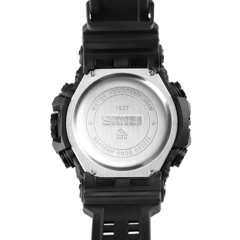 Skmei Fashion Japan Digital Movement 3 Time stopper Kellad Sport Meeste LED-valgusti Veekindel käekell Elektrooniline Alarm Shockp