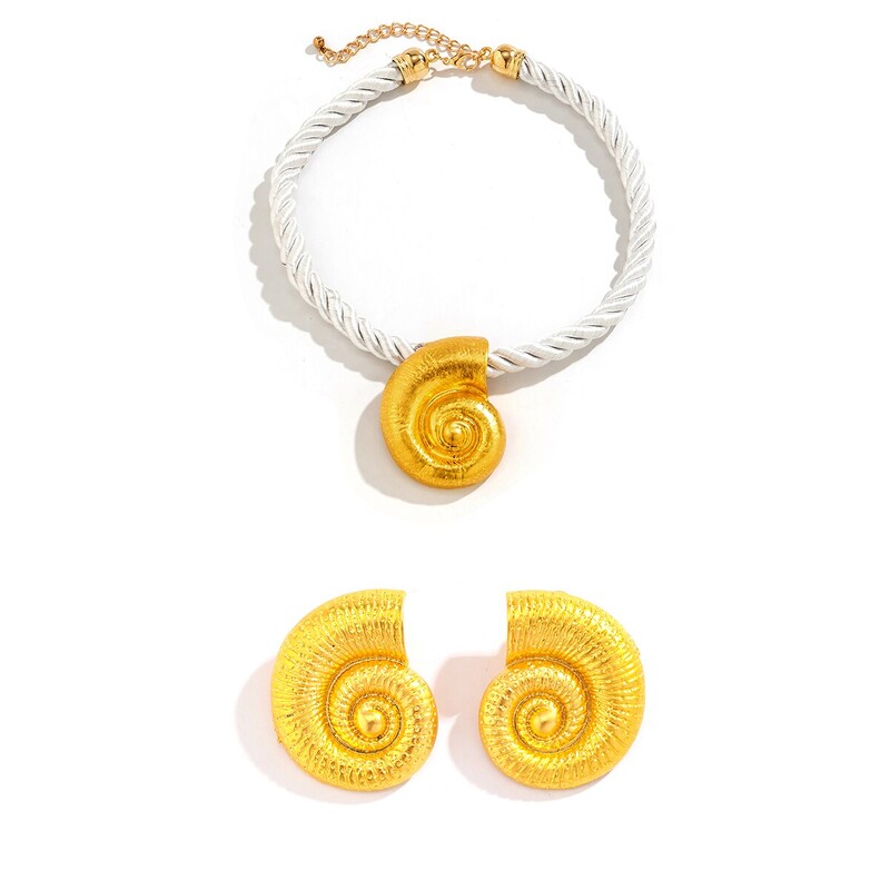 2 tk/komplekt, suur merikarp, tigu, ripats, kaelakee, kõrvarõngad naistele, punk, turske köiskett, puhkusetarvikud, peokink