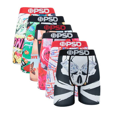 Mados 6vnt. Spausdinti Vyriški apatiniai apatiniai Boxer Cueca Vyriški Nauji Kelnaitės apatinis trikotažas Vyriški apatiniai kelnaitės Boxershorts Sexy Boxers Kelnaitės S-XXL