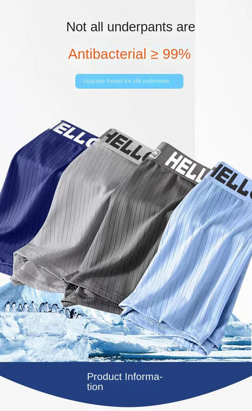 8 paari jääsiidist meeste aluspesu uus imemisnõel bokserpüksid õmblusteta alasti antibakteriaalne suvine nelinurk pluss suurus s