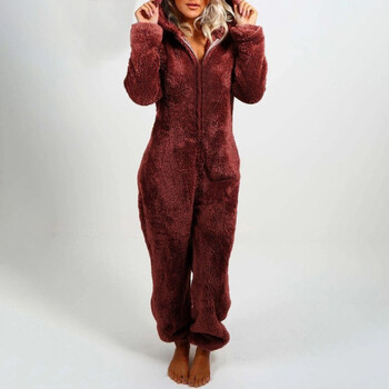 2022 Fashion Onesies Fleece Sleepwear Συνολικά Σετ κουκούλας Plus Size Πυτζάμες για ενήλικες για το χειμώνα Ζεστές γυναικείες πιτζάμες S-5XL