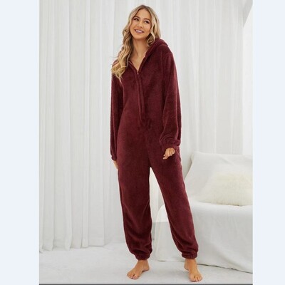 2022. aasta Fashion Onesies fliisist magamisriided, suures suuruses kapuutsiga komplektid naiste pidžaamad Täiskasvanutele talveks soojad pidžaamad, naiste S-5XL