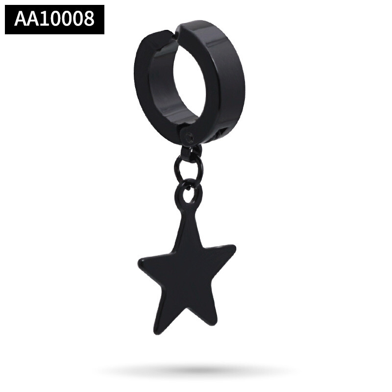 Jaapani ja Korea meeste ühekordne kõrvarõngas ilma augustamiseta, meeste võltskõrvarõngad, naiste kõrvaklambrid, moodne meeste moodne titaanist terasest kõrvarõngas ilma augustamiseta 