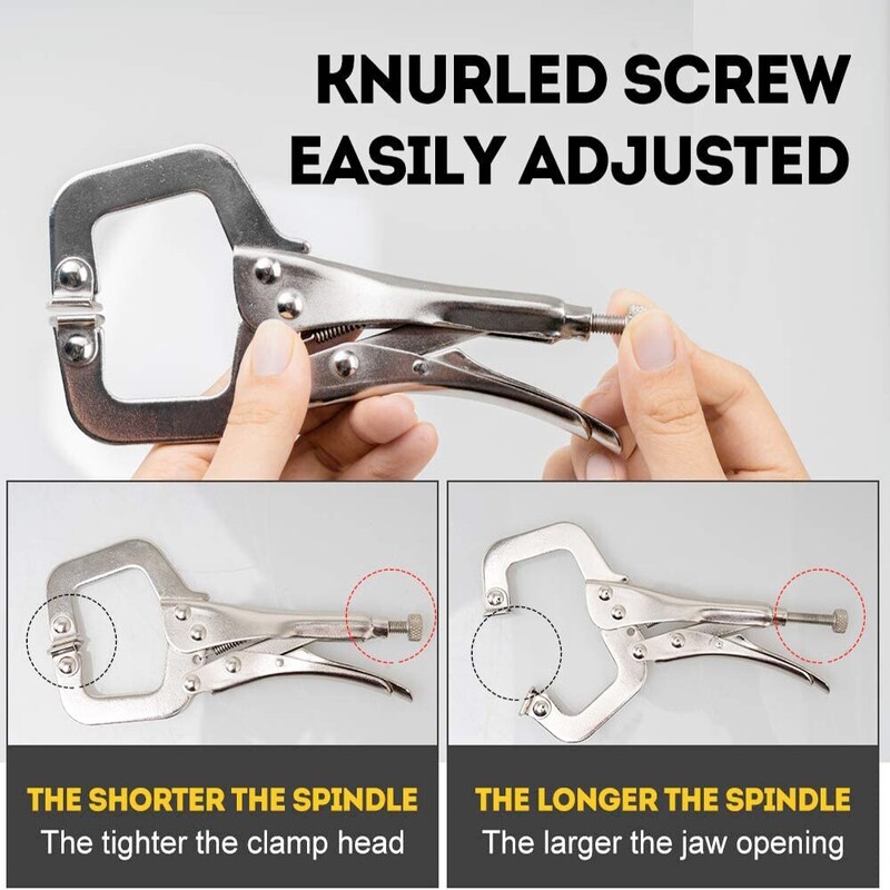 AIRAJ 3 tk Lukustustangid Keevitustööriistad 7`` Süsinikterasest tangid Tööstuslikud ümmarguse suuga kruusid suure pöördemomendiga fikseeritud kinnitusega käsitööriistad