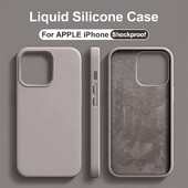 Луксозен течен силиконов калъф за телефон APPLE iPhone 11 13 12 14 15 Pro Max Калъфи за iPhone 15 Plus Удароустойчив защитен капак