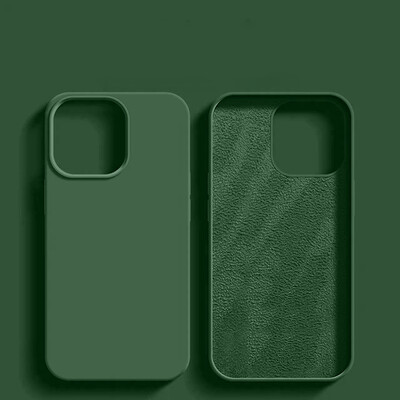 Луксозен течен силиконов калъф за телефон APPLE iPhone 11 13 12 14 15 Pro Max Калъфи за iPhone 15 Plus Удароустойчив защитен капак