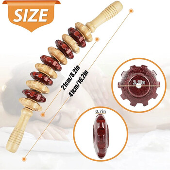 Wood Therapy Fasci Massage Tools Curved Wooden Massage Roller Λεμφική παροχέτευση Μασάζ Μείωση κυτταρίτιδας και μυϊκή ένταση