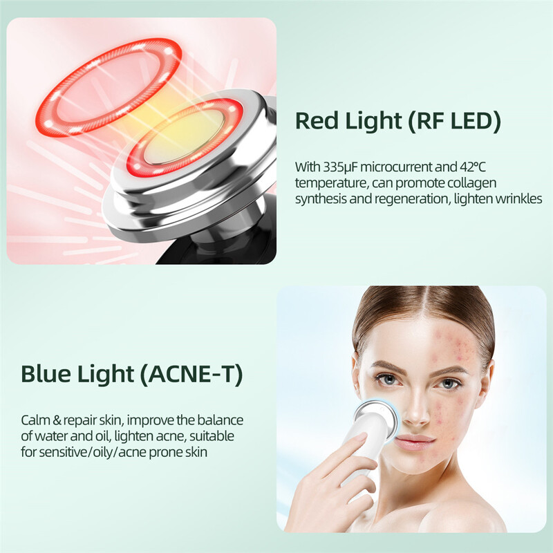 7-ühes EMS RF-näo tõstmismasin LED-foton-näo pinguldav silmamassaažiinstrument Naha noorendamine kortsudevastane