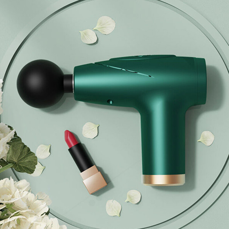 Must 4-pealine minifasciapüstol mitmeastmeline massaažipüstol lihaste lõdvestav massaaživarustus kaasaskantav vibratsioonimassöör