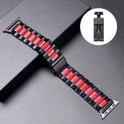 Λουράκι από ανοξείδωτο χάλυβα για Apple Watch Ultra 2 49mm 45mm 41mm 40mm 44mm λουράκι ρολογιού Μεταλλικό βραχιόλι για iWatch Series 9 8 7 6 5 4