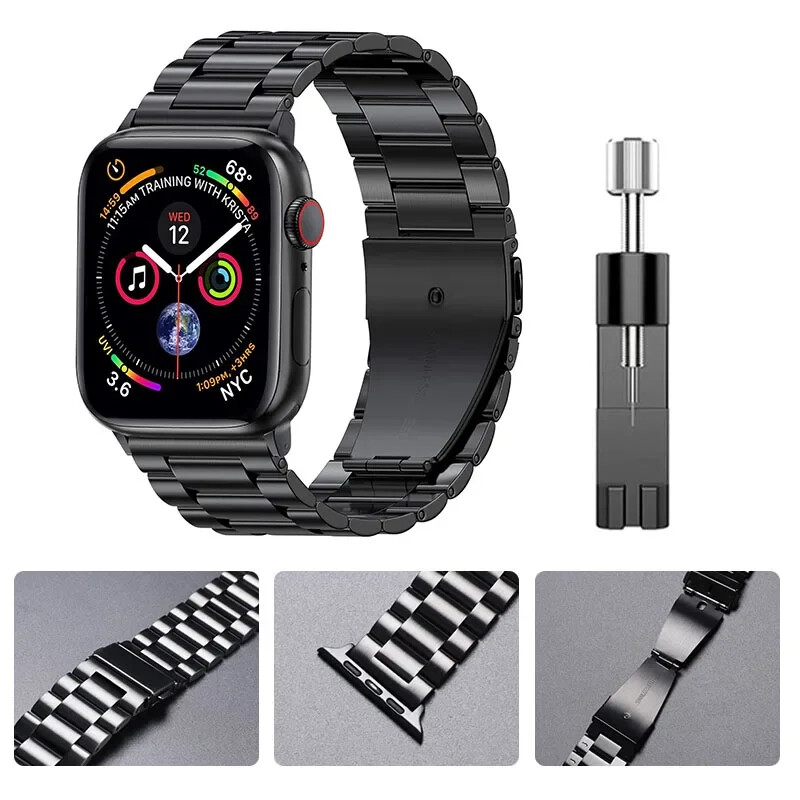 Λουράκι από ανοξείδωτο χάλυβα για Apple Watch Ultra 2 49mm 45mm 41mm 40mm 44mm λουράκι ρολογιού Μεταλλικό βραχιόλι για iWatch Series 9 8 7 6 5 4