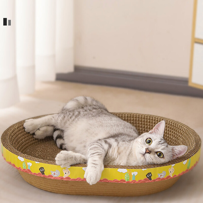 Ploča za mačje ogrebotine Ovalni zaštitni namještaj otporan na habanje Mačje gnijezdo Integrirana igračka za kućne ljubimce Valoviti pas Alat za brušenje mačjih kandži Novo