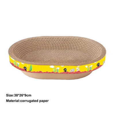 Kassi kriimustuslaud Kaitske mööblit Lihvimine Küünismänguasjad Ovaalne Lainepaber Kulumiskindel kassipesa Kassitarvikud Kassivoodi