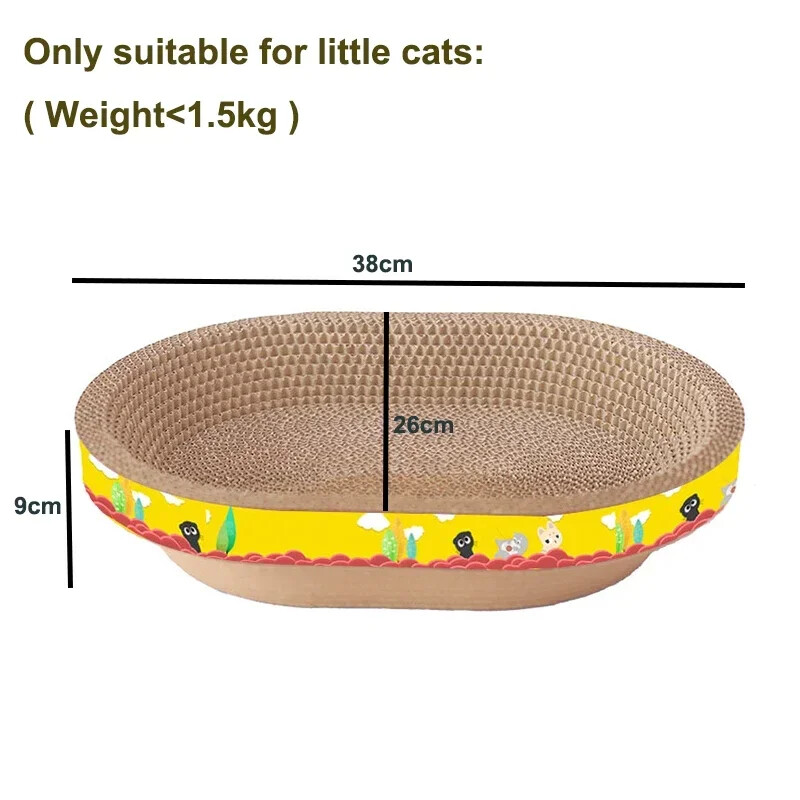 Kassi kriimustuslaud Kaitske mööblit Lihvimine Küünismänguasjad Ovaalne Lainepaber Kulumiskindel kassipesa Kassitarvikud Kassivoodi