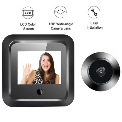 Nou 2,4 inchi Vizor 120° Vizualizator digital inteligent pentru uși Camera Monitor de securitate 240x320 HD Sonerie vizuală 300000 pixeli Rezoluție