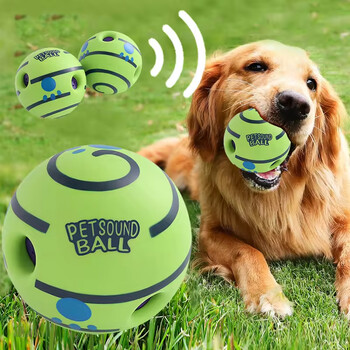 Pet Play Giggle Ball Indoor Outdoor Rolling Movement Προμήθειες εκπαίδευσης κατοικίδιων Χονδρική πώληση σκυλιών Squeaky Toy Διαδραστικά παιχνίδια για σκύλους