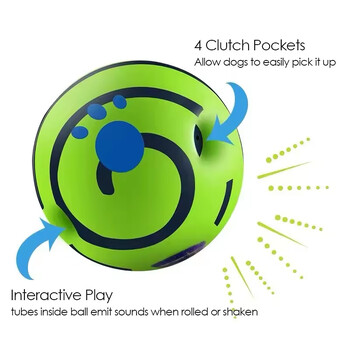 Pet Play Giggle Ball Indoor Outdoor Rolling Movement Προμήθειες εκπαίδευσης κατοικίδιων Χονδρική πώληση σκυλιών Squeaky Toy Διαδραστικά παιχνίδια για σκύλους