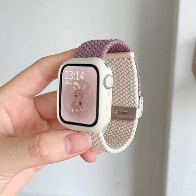 Candy silikoonümbris + rihm Apple Watchi seeriale 9 8 7 45 mm 41 mm rihm SE 6 5 4 44 mm 40 mm nailonkorrea rihm iwatch Ultra 2 49 mm