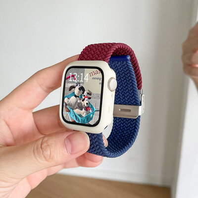 Candy silikoonümbris + rihm Apple Watchi seeriale 9 8 7 45 mm 41 mm rihm SE 6 5 4 44 mm 40 mm nailonkorrea rihm iwatch Ultra 2 49 mm