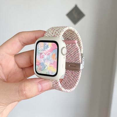 Candy silikoonümbris + rihm Apple Watchi seeriale 9 8 7 45 mm 41 mm rihm SE 6 5 4 44 mm 40 mm nailonkorrea rihm iwatch Ultra 2 49 mm