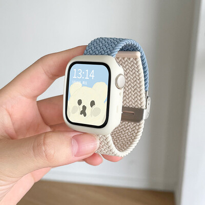 Candy silikoonümbris + rihm Apple Watchi seeriale 9 8 7 45 mm 41 mm rihm SE 6 5 4 44 mm 40 mm nailonkorrea rihm iwatch Ultra 2 49 mm