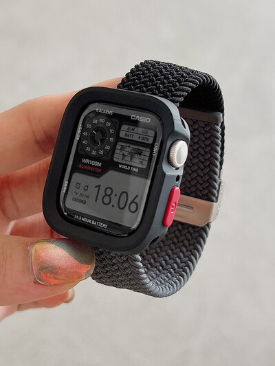 Candy silikoonümbris + rihm Apple Watchi seeriale 9 8 7 45 mm 41 mm rihm SE 6 5 4 44 mm 40 mm nailonkorrea rihm iwatch Ultra 2 49 mm