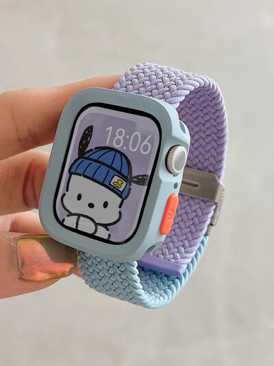 Candy silikoonümbris + rihm Apple Watchi seeriale 9 8 7 45 mm 41 mm rihm SE 6 5 4 44 mm 40 mm nailonkorrea rihm iwatch Ultra 2 49 mm