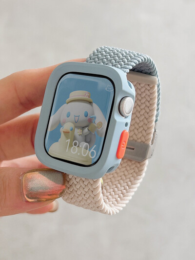 Candy silikoonümbris + rihm Apple Watchi seeriale 9 8 7 45 mm 41 mm rihm SE 6 5 4 44 mm 40 mm nailonkorrea rihm iwatch Ultra 2 49 mm