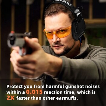 ZOHAN Ear Protection Ηλεκτρονική Προστασία Ακοής Sparta Active Protector for Shooting Earmuffs NRR 23dB Noise Reduction