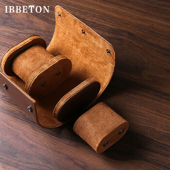 IBBETON 3-Slot Roll Case Travel Case Φορητή Vintage Δερμάτινη Θήκη Βιτρίνας Ρολόι Storage Box Ρολόι Organizers of Men Gift