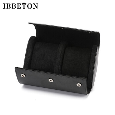 IBBETON 3-слотов часовник Roll Travel Case Преносим ретро кожен часовник Витрина Калъф Кутия за съхранение на часовник Органайзери за мъже Подарък
