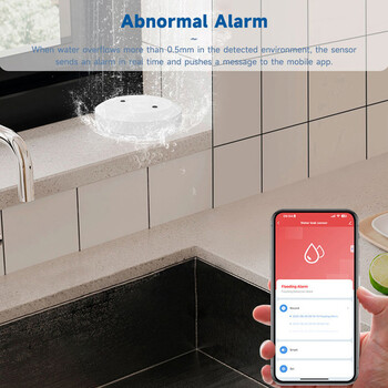 Tuya ZigBee WiFi Smart Sensor Water Ανιχνευτής διαρροής Συναγερμός διαρροής νερού πλημμύρας Έξυπνος έλεγχος ζωής Εργασία με Zigbee Gateway