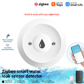 Tuya ZigBee WiFi интелигентен сензор за вода Детектор за течове Аларма за изтичане на вода от наводнения Smart Life Control Работа със Zigbee Gateway