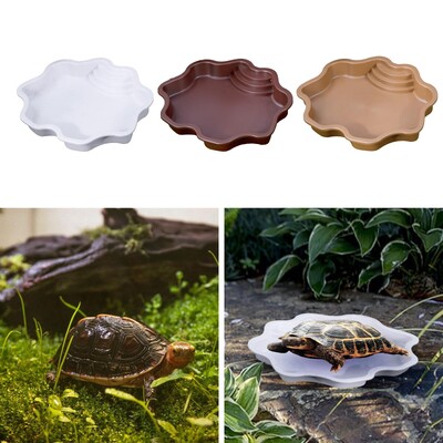 Terrarium Bowl Reptile Water Dish Ενυδρείο Στολίδι με ράμπα, Terrarium Dish Plate, Reptile Water Bowl για Χελώνα, Χελώνες