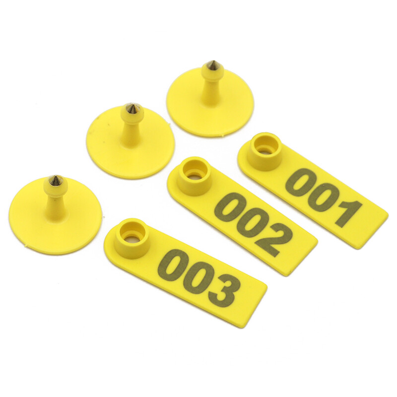 100 kom. Ovca, koza, znakovi za uho s brojem riječi, lasersko tipkanje, bakrene naušnice s glavom, identifikacijska kartica domaćih životinja