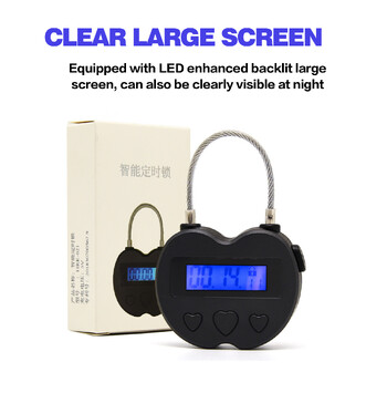 Smart Time Lock Οθόνη LCD Time Lock Πολυλειτουργικό Ταξιδιωτικό ηλεκτρονικό χρονόμετρο αδιάβροχο USB επαναφορτιζόμενο προσωρινό λουκέτο με χρονοδιακόπτη