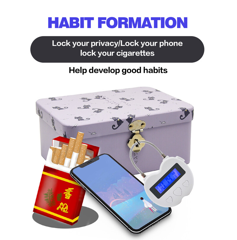 Smart Time Lock LCD ekraan Time Lock Multifunktsionaalne reisi elektrooniline taimer veekindel USB Laetav ajutine taimer tabalukk