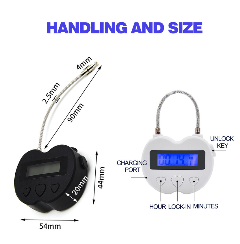 Smart Time Lock LCD ekraan Time Lock Multifunktsionaalne reisi elektrooniline taimer veekindel USB Laetav ajutine taimer tabalukk