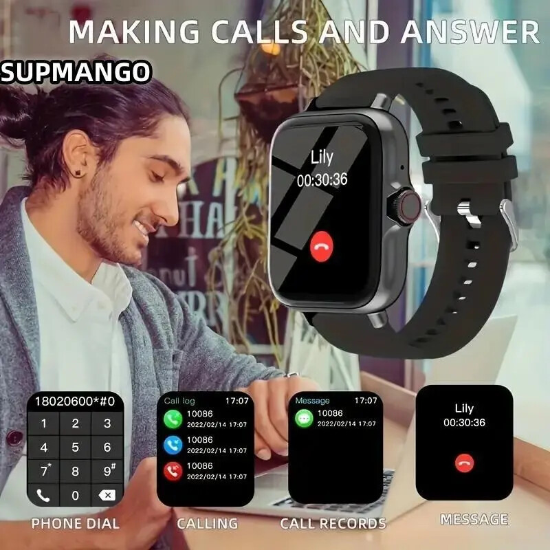 T166X Έξυπνο Ρολόι Ανδρικό και Γυναικείο Αθλητικό Ρολόι Γυμναστικής Πραγματικό Βηματόμετρο Πλήρης Οθόνη Αφής Bluetooth Κλήση Ψηφιακό Έξυπνο Ρολόι