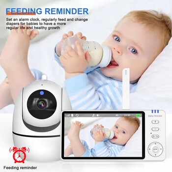 5\'\' Video Baby Monitor 2.4G Mother Kids Night Vision Zoom PTZ Κάμερες παρακολούθησης βίντεο με οθόνη ένδειξης θερμοκρασίας ABM501