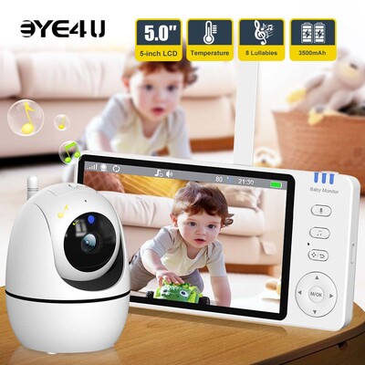 5`` Video Baby Monitor 2.4G Mother Kids Night Vision Zoom PTZ videonadzorne kamere sa zaslonom za prikaz temperature ABM501