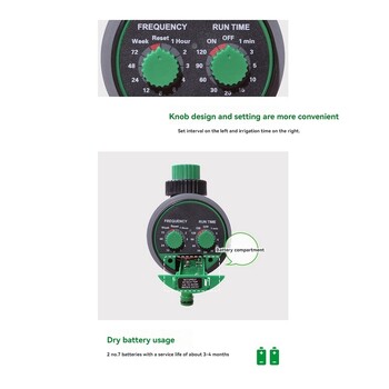 Αυτόματο χρονόμετρο ποτίσματος Χρονοδιακόπτης άρδευσης κήπου Ελεγκτής πίεσης νερού Συσκευή ελέγχου ακριβείας συστήματος
