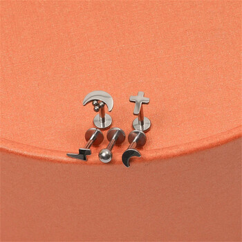 5 τεμ/ παρτίδα δώρο εραστή ASTM F136 Titanium 16G Cartilage Tragus Earrings Ear Lip Helix Studs Γλώσσα Νύχια Body Piercing Κοσμήματα