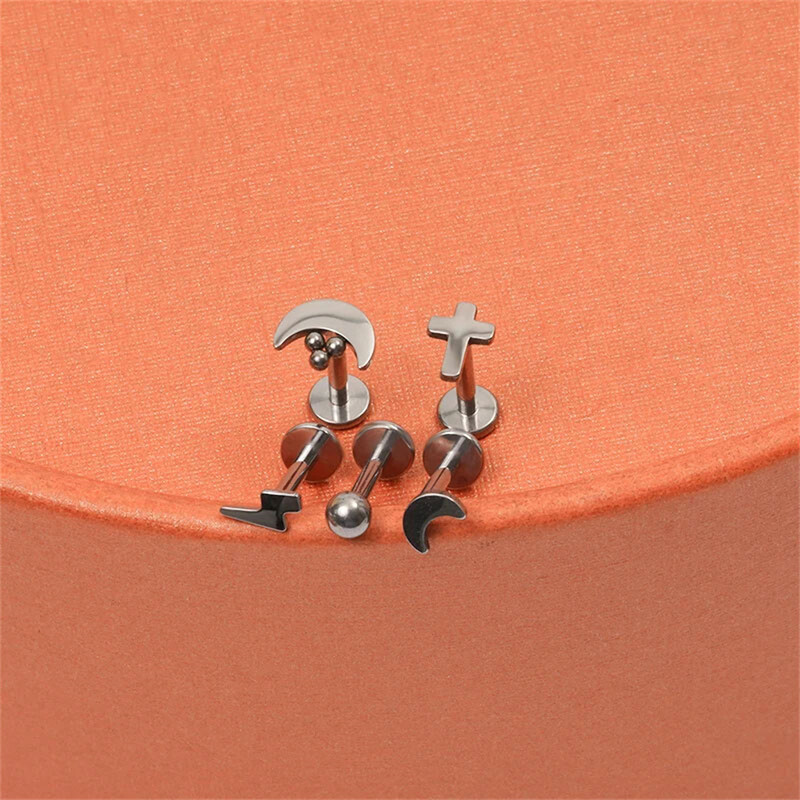 5 bucăți/lot Iubitor cadou ASTM F136 titan 16G cercei tragus cartilaj ureche buză Helix Studs limba unghii piercing corp bijuterii