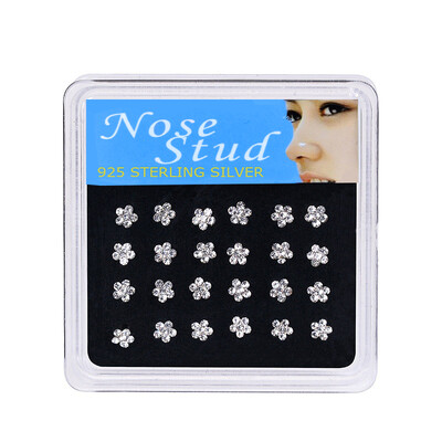 WALERV 24TK kristallist tsirkooniumoksiidist ninakinnitused naistele mitmes stiilis nina augustamine lillekroonpalliga, ninaotsa, küünte hulgimüük