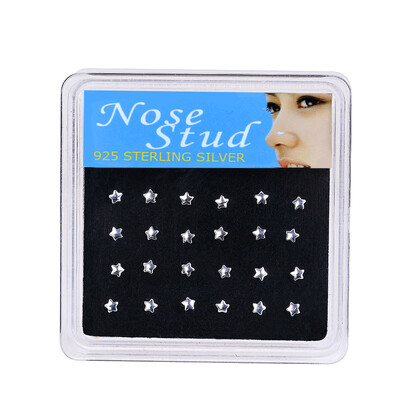 WALERV 24TK kristallist tsirkooniumoksiidist ninakinnitused naistele mitmes stiilis nina augustamine lillekroonpalliga, ninaotsa, küünte hulgimüük